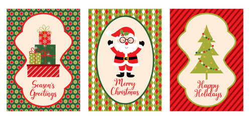 Fototapeta premium cute christmas greeting card pack