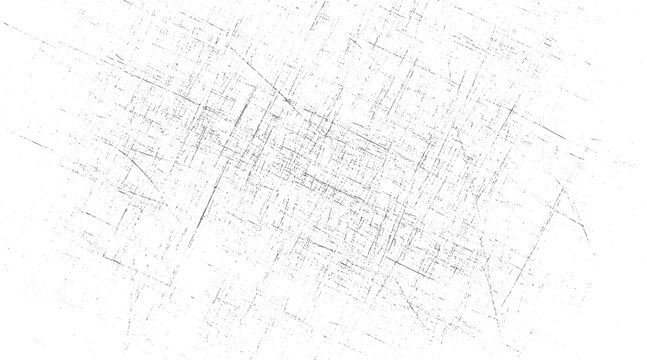 Abstract pattern of fine grey lines and dots scattered across a white background texture grunge