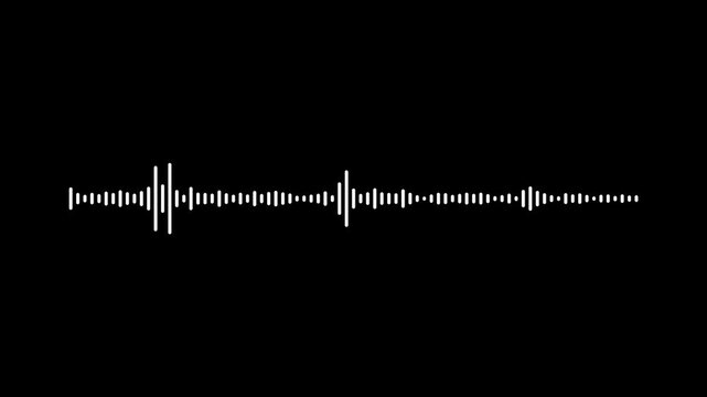 audio visualizer on black background. Animation video white abstract audio sound visualizer wave spectrum, spectrum audio animation, seamless loop, waveform equalizer 4k, UHD, 60 fps.