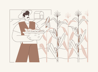 Obraz premium Corn production isolated cartoon vector illustrations.