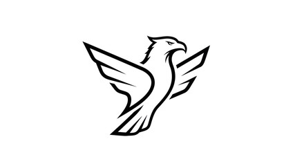 Fototapeta premium Soaring eagle emblem vector illustration on white background