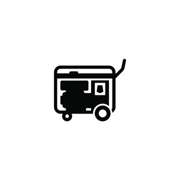 Portable generator depicted as a solid black silhouette against a white background silhouette power electricity engine machine equipment
