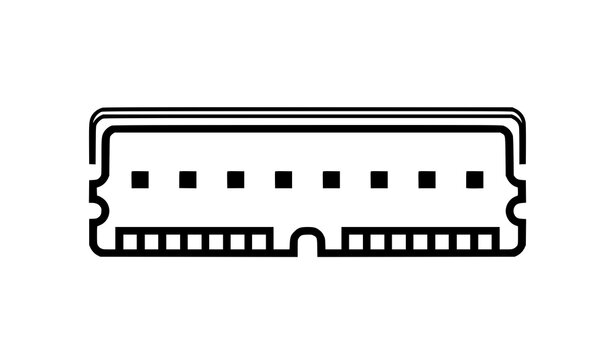 Modern corporate RAM icon vector parallel line technology hardware logo mark