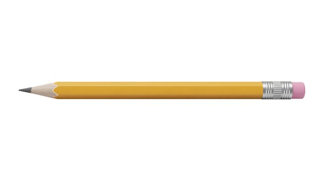 Classic yellow pencil with pink eraser