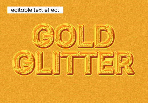 Gold Glitter Editable Text Effect with Luxury Sparkle