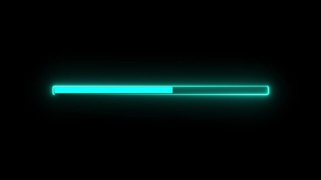 Abstract loading icon animation . Loading bar and percentage Futuristic progress loading bar 0-100 percent.