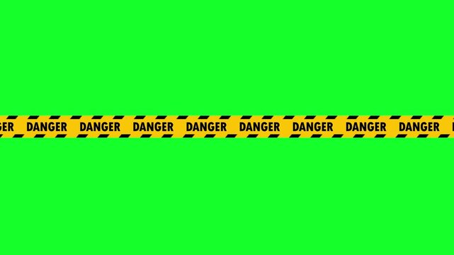 Motion Video Warning Danger Line, Green Screen Police Line