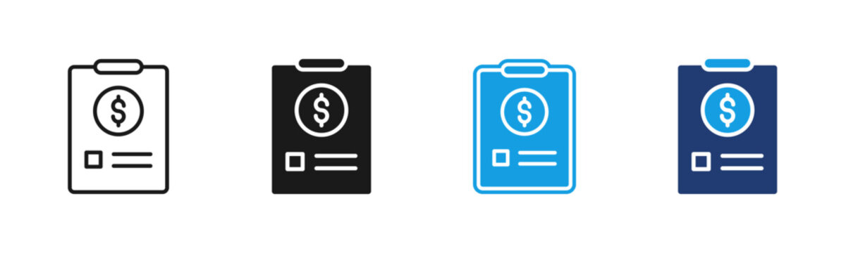 Payment Task icon multiple style collection