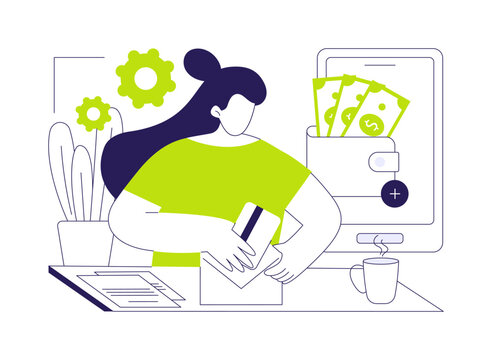 Get a card by mail isolated cartoon vector illustrations.