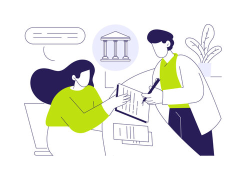 Commercial banking isolated cartoon vector illustrations.