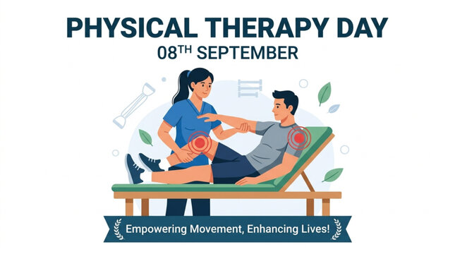 World Physical Therapy Day Banner with Therapist and Patient