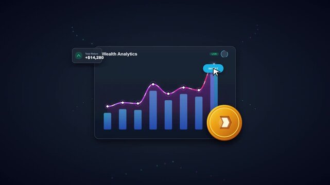 Digital Interface Displaying Dynamic Financial Chart with Investment Options