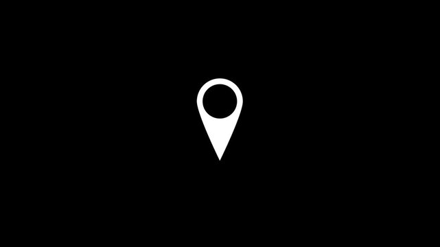 Pin with concentric LOCATION MAP POP UP 4K ALPHA, Pin pop up with circle radius, White location Trendy Halftone Collage Art Featuring
