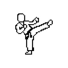 Fototapeta premium Karate martial arts kick pixel