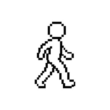 Person walking stickman pixel art