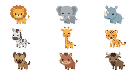 Collection of cute safari animals © Cio