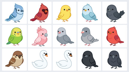 Collection of diverse bird illustrations © Cio