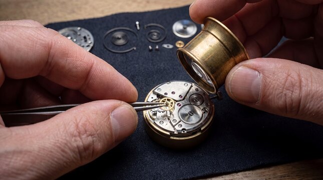 watchmaker watch repair mechanical hands craftsmanship precision restoration vintage timepiece artisan services an open pocket watch for luxury heritage skilled trade education and specialist branding