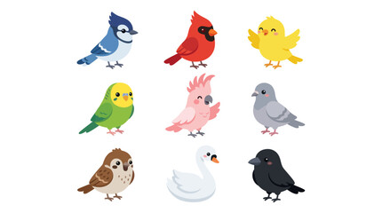 Collection of diverse cartoon birds © BIGO