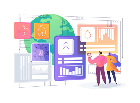 Climate Risk Scenario Layout abstract concept vector illustration.