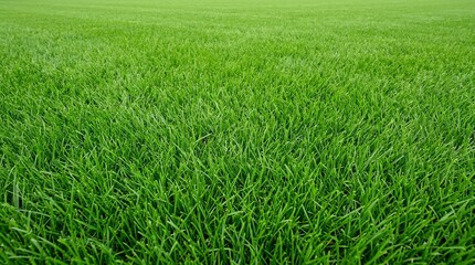 Obraz premium Lush Green Grass Field Under Bright Sky in Nature