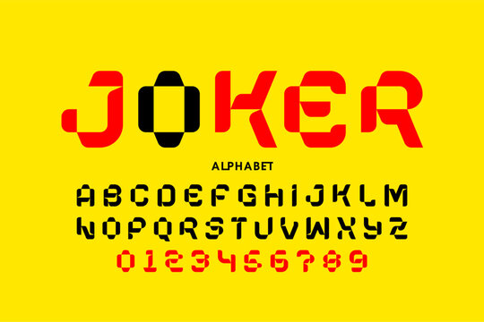 Modern Joker Font | Edgy Alphabet & Numbers Vector Design

