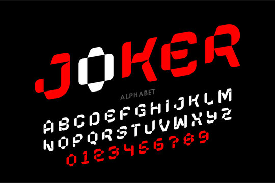 Modern Joker Font | Edgy Alphabet & Numbers Vector Design

