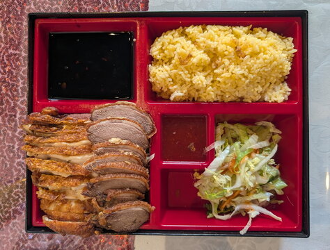 Crispy Roasted Duck Bento Box Meal