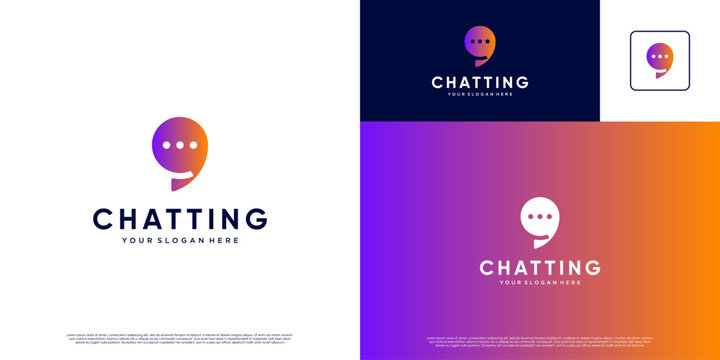 Chat symbol with concept of digital communication service, smart technology, interconnected, vector graphic illustration.