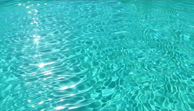 Professional abstract top-down view of crystal clear deep emerald green water ripples background with copy space