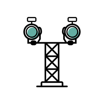 Picto de tour d&rsquo;&eacute;clairage avec projecteurs de sc&egrave;ne