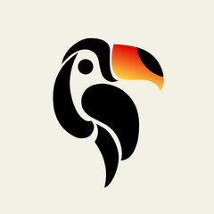 Obraz premium Minimalist Stylized Toucan Bird Logo Vector Illustration