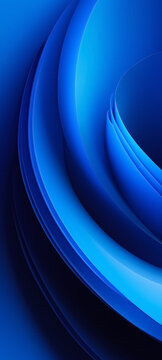 Blue Abstract Design With Layered Shapes and Curves