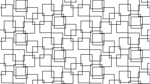   
Geometric grid abstract vector with overlapping black squares and rectangles on white background, modern minimalist pattern design