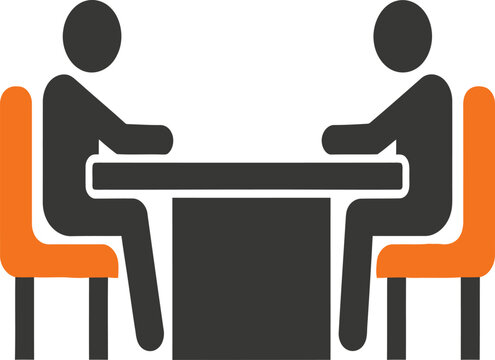 Job Interview and Business Meeting Icon Vector Illustration