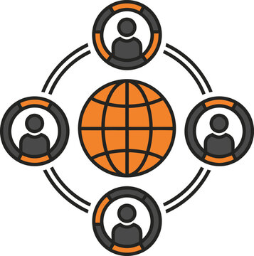 Global Business Networking and Communication Vector Icon