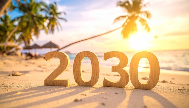 A golden horizon of possibility, where nature meets ambition, symbolizing hope, sustainability, and progress through the harmony of sunlight, ocean, and the promise of 2030.