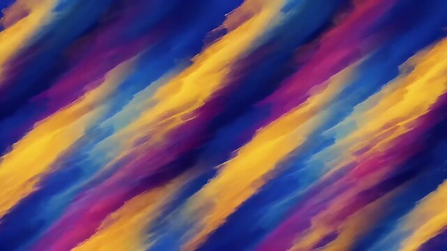 Abstract colorful background with diagonal brush strokes in blue, yellow, and pink.