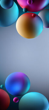 Colorful Spheres Floating in a Gradient Background