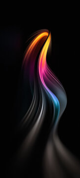 Colorful Abstract Design With Flowing Shapes on a Black Background