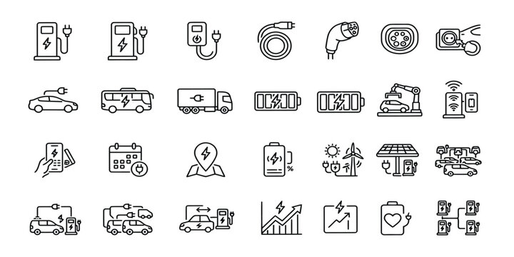 Smart Factory Industrial Automation and Industry 4.0 Line Icon Set Including Robot Arm PLC CNC Machine IoT Digital Twin Vector Collection