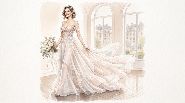 Wedding Dress Sketches Images – Browse 36,175 Stock Photos, Vectors, and Video