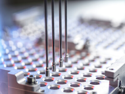 Analysis of samples in microplates using automation robotics at laboratory