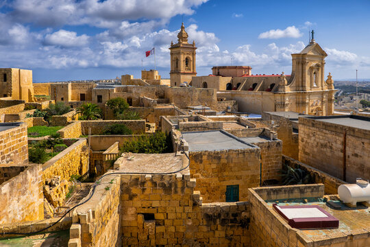 Malta, Gozo, Victoria, Cittadella and surrounding old town houses
