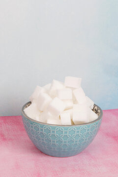 Bowl of sugar cubes