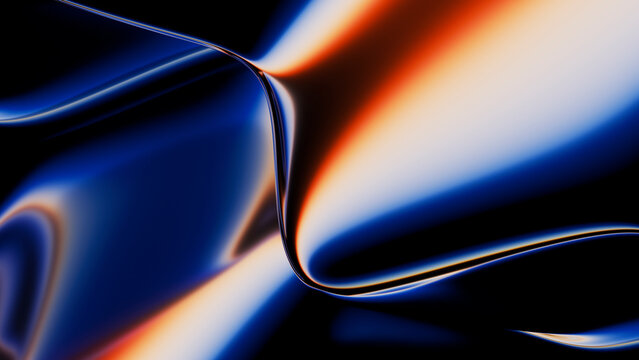 Abstract 3d rendering with vibrant chromatic gradient flow