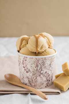 Homemade toffees and caramel icecream