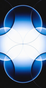 A glowing blue overlapping glass sphere creates a modern background