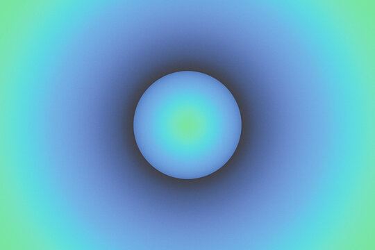 A glowing blue and green sphere centers on a minimalist background