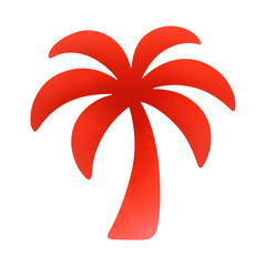 Obraz premium PNG Red palm tree silhouette design.